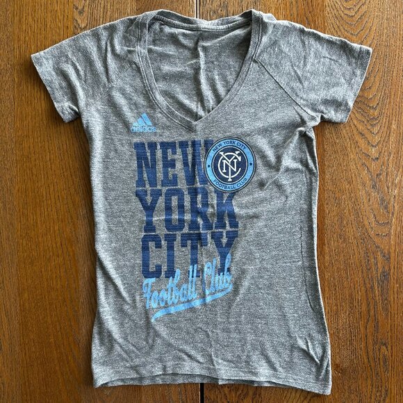 Adidas Tops - Adidas New York City Football Club NYCFC Soccer Grey Short Sleeve Tee | Size S
